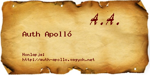 Auth Apolló névjegykártya
